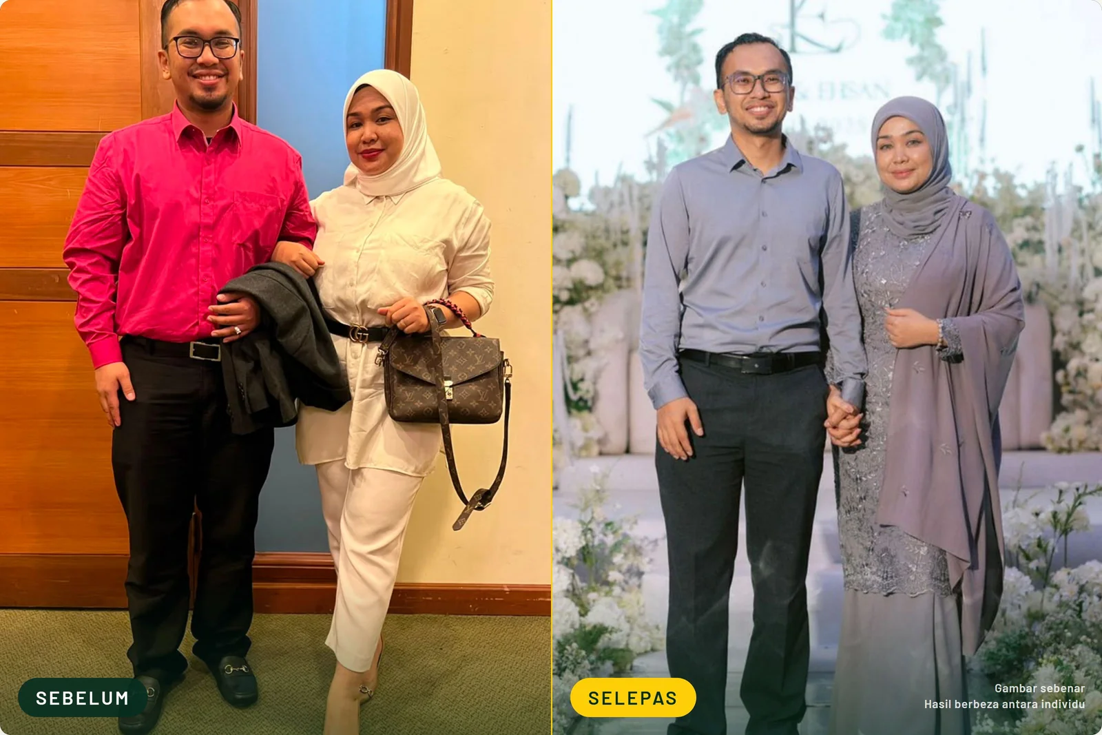 Dr Azrin dan isteri, gambar sebelum dan selepas