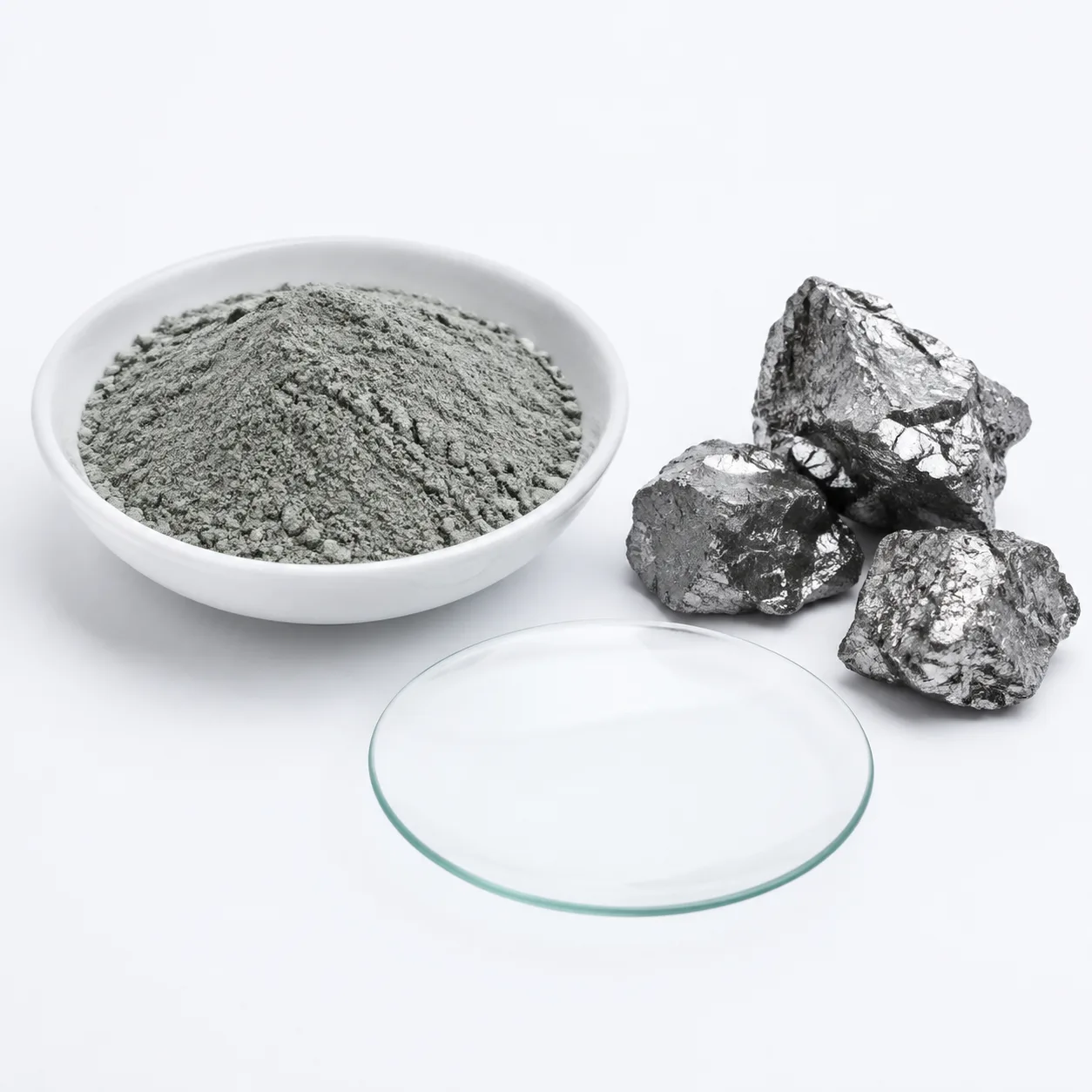 Serbuk mineral chromium dalam pinggan makmal