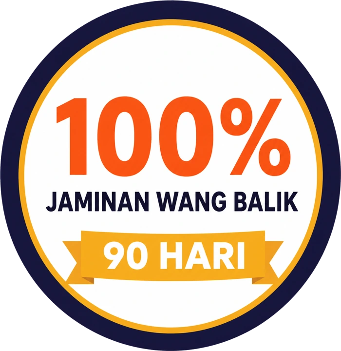 Seal jaminan 100% wang balik, 90 hari
