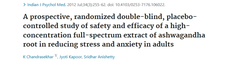 Tajuk kajian KSM-66 Ashwagandha di PubMed