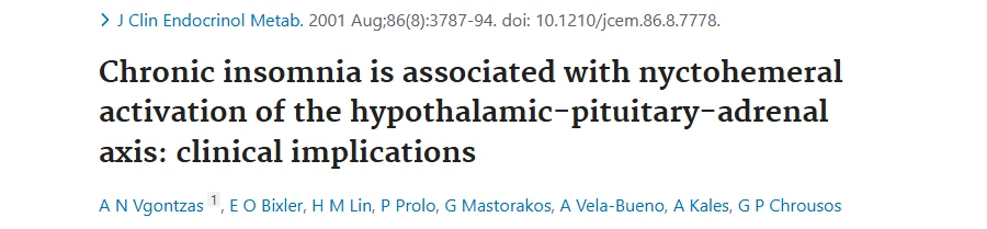 Tajuk kajian cortisol dan susah tidur di PubMed